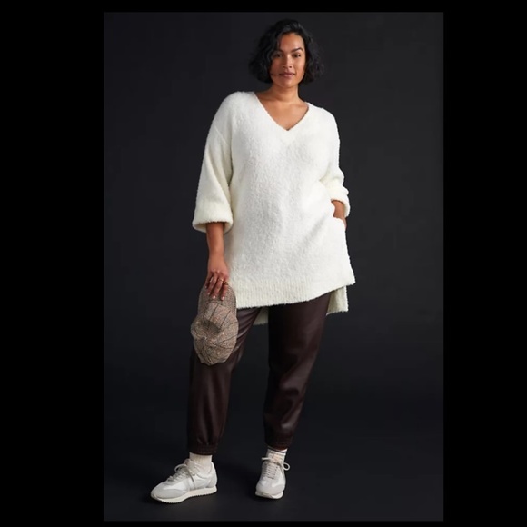 ANTHROPOLOGIE Pilcro Teddy V-Neck Tunic Sweater - Picture 4 of 16